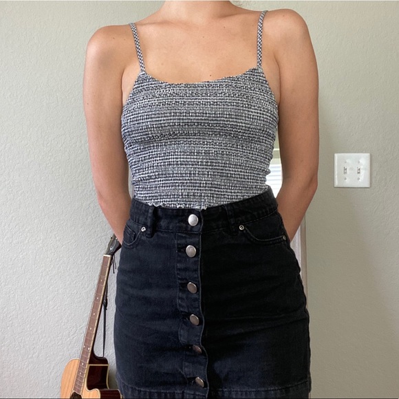 stretchy gingham tank with 2 bows on back straps - Picture 2 of 5